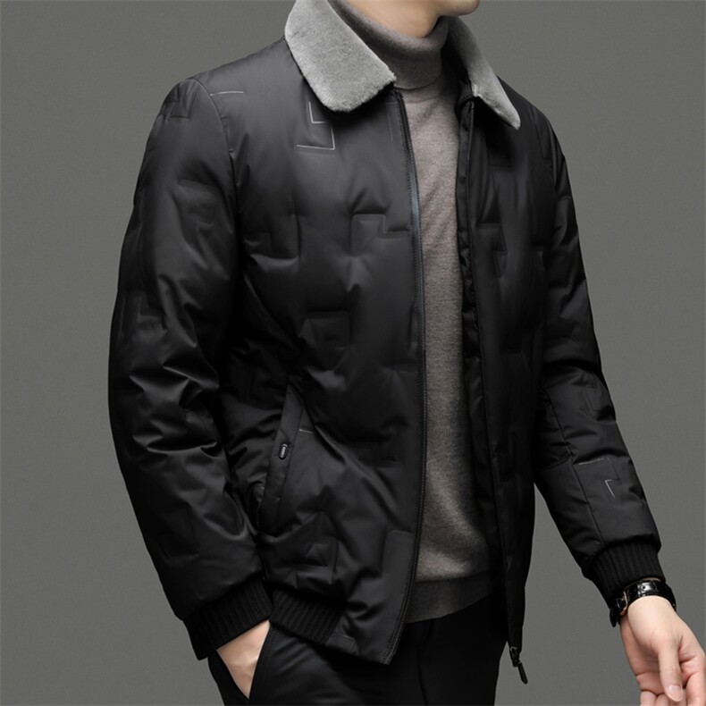 CSYR89662钱塘2020-2冬季厚款商务休闲翻领中年男士羽绒服P200,男装羽绒服,钱塘207-2