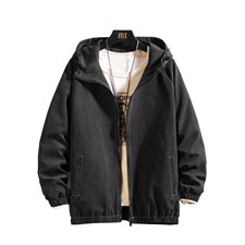 2021秋季新款日系黑墙大码男纯色连帽休闲夹克外套J6001-P55，男装夹克，电商A001