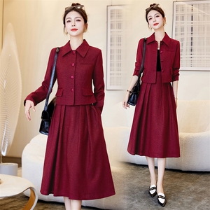 喜婆婆婚宴套装连衣裙女2025春装新款高端结婚妈妈礼服西装两件套图片