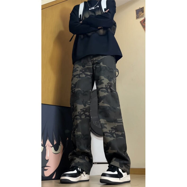 美式显瘦街头迷彩工装裤秋2025新款小个子hiphop登山裤子GJ229P45,男装工装外套,电商D256-3(原A064-3)