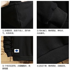 WY2061-P35加绒款-P40纯棉连帽卫衣男大码运动帽衫宽松薄砖墙，男装卫衣，电商A040A