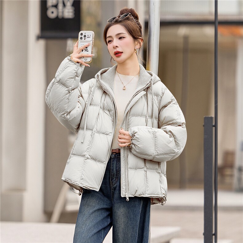 90%白鸭绒2025年冬季宽松休闲羽绒服外套,女装羽绒服,布依丽人