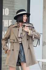 「布之魅」时装感风衣丝巾可拆卸，女装风衣，布之魅