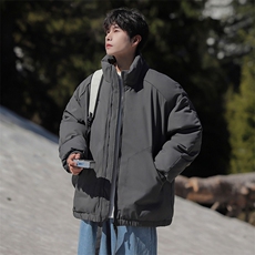 现货冬季美式休闲加厚雪山外套夹克立领纯色三防户外工装棉服，男装夹克，电商A486