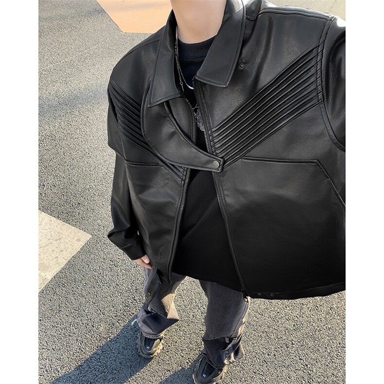 JK07-P108  春秋高街PU皮夹克男女休闲外套潮流百搭上衣图片