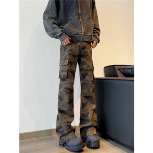迷彩休闲裤男士韩版潮流做旧帅百搭2024秋冬新款ins长裤K5724-P65图片