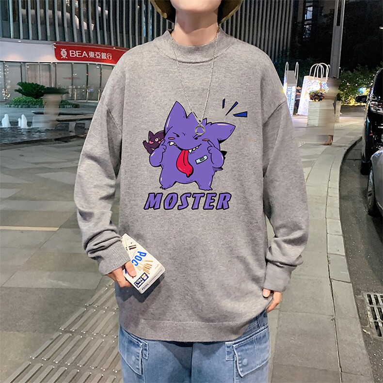 M18087-P45加绒款-P65半高领毛衣男士大码针织衫男毛线衣男，男装针织衫/毛衣，电商A040