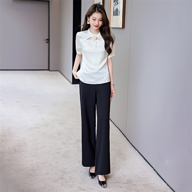 高端职业套装女2024年夏季新款气质女神范搭配一整套阔腿裤两件套,商品下架区,卡杰菲