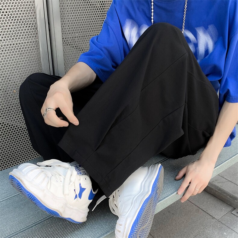 休闲裤子男日系直筒宽松bf垂感阔腿长裤港风韩版老爹裤K2636-P35,男装休闲裤,星座1008