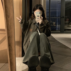 A408-P100鹿皮绒翻领棒球服宽松春秋款潮牌重磅美式夹克外套，男装夹克，星座911