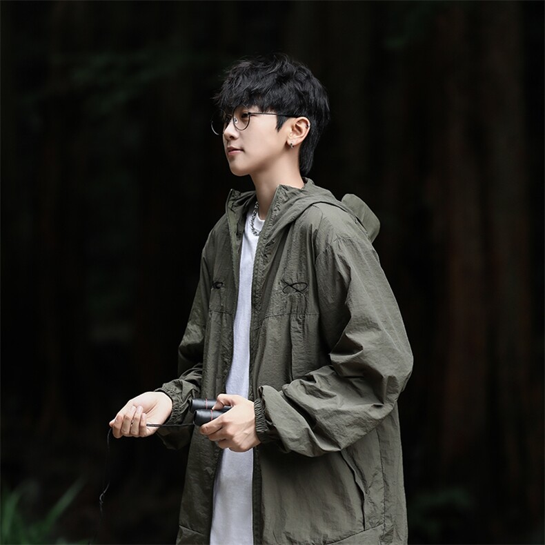 2024年夏季夏季港风日系复古户外山系连帽防晒衣男女潮FS124-P48,男装防晒衣,星座313A(原308A-2)