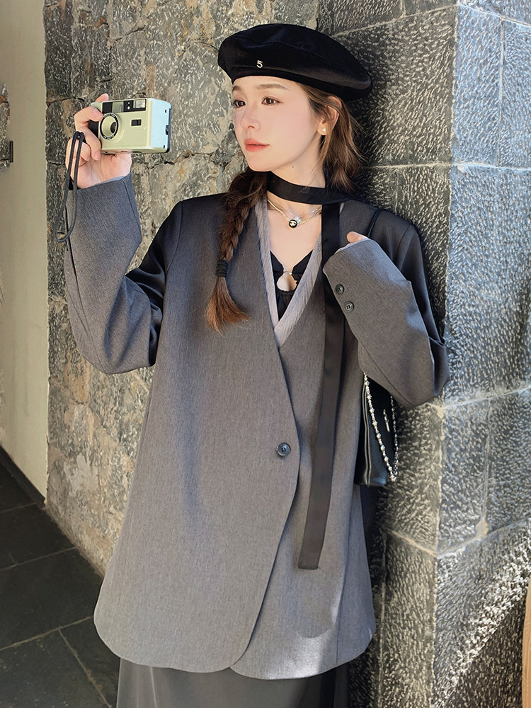 高级感叠穿西装套装裙女2025春季新款优雅气质吊带连衣裙三件套潮,女装套装/套裙,浙宝305