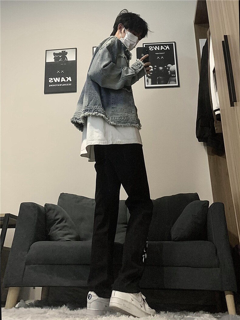 竹子新中式牛仔裤高品质不掉色不起球某音cleanfit穿搭,男装牛仔裤,星座310A-4