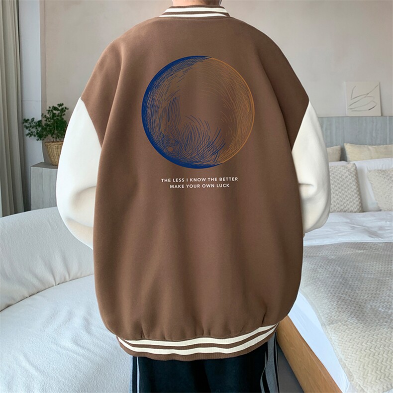 摇粒绒棒球服男大码开衫卫衣男夹克BF86330-P65,男装夹克,电商A040