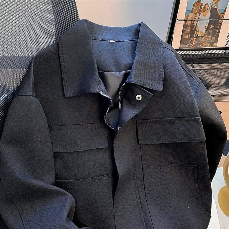 复古多口袋工装夹克外套男士百搭休闲运动棒球服上衣服W1041/P82,男装夹克,星座506B