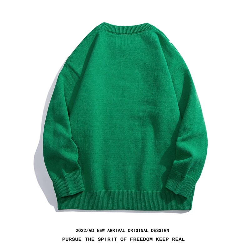 白底新款秋季时尚百搭宽松字母印花潮流毛衣M1023P50控68,男装针织衫/毛衣,电商A247-1