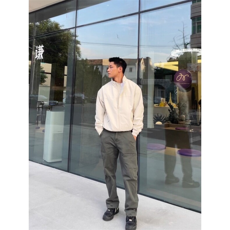 美式教练夹克三防春夏立领冲锋衣纯色复古户外工装飞行外套,男装夹克,星座506A