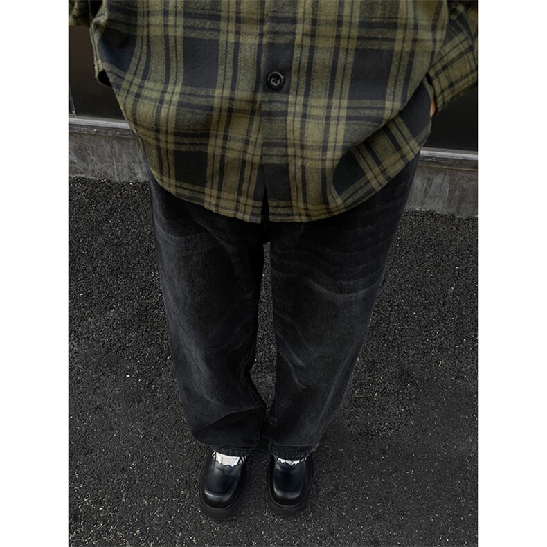 2025新款美式泼墨牛仔裤复古褶皱直筒裤A316-1-K1216P60控79,男装牛仔裤,星座906（原电商a316-1）