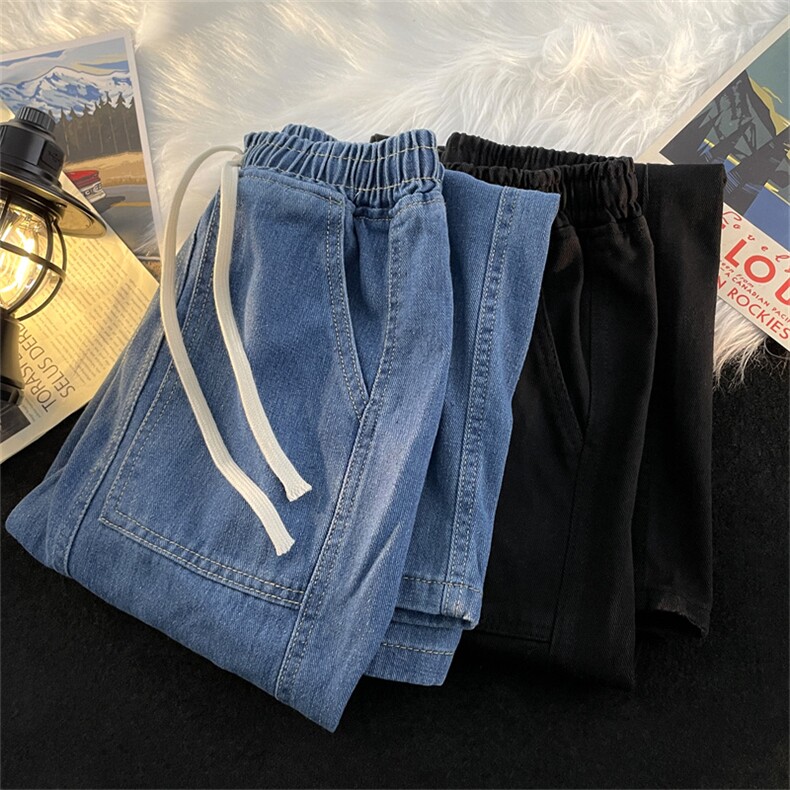 春款复古水洗做旧设计宽松牛仔裤男宽松直筒牛仔裤N05086-P43,男装牛仔裤,星座308B-1