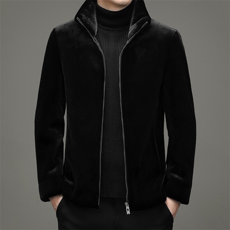 新款冬季中青年男卡貂绒上衣男立领加厚短外套上衣DFLA8911-P245,男装夹克,电商B212（原钱塘6029）