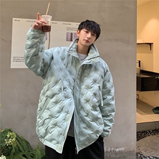 1定制面料棉衣大码M-5XL港风情侣半高领棉服外套男8707P125控168，男装棉衣，星座226-2