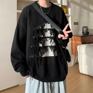 文艺感流苏点缀秋冬上衣简约节日元素氛围感针织衫毛衣HY693TP55图片