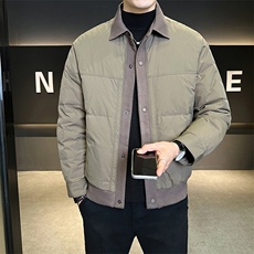 店主风2025年90白鸭绒衬衫领帅气轻薄羽绒服男LMS2519-P265，男装衬衫，电商D240-242