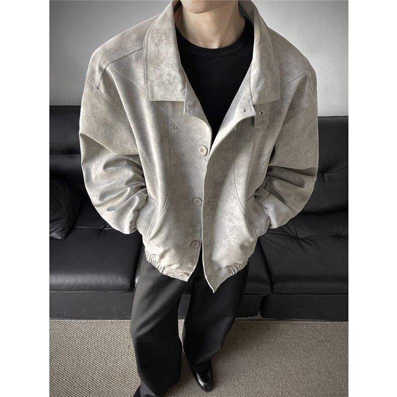 解构风拼接街头美式潮牌翻领夹克情侣宽松百搭外套W373TP78控138，男装夹克，电商A170