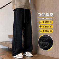 博澳绒休闲裤男士2025新款秋冬宽松直筒卫裤运动长裤子Z2602-P40，男装休闲裤，星座509