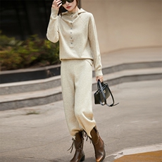 2025年秋季时尚百搭通勤简约休闲套装，女装套装/套裙，忠诺羊绒