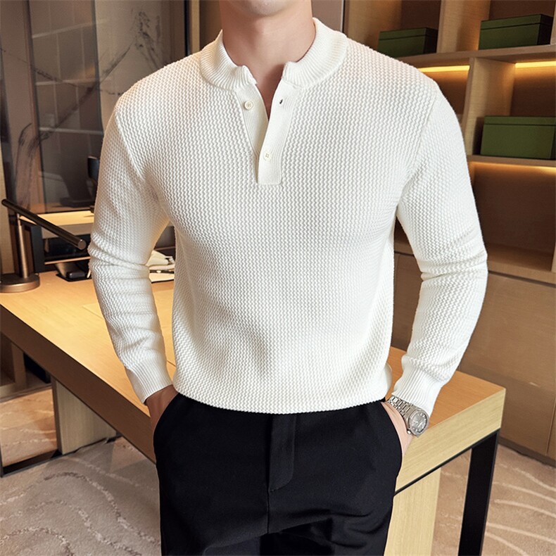 盗图-纹理翻领POLO简约商务男士针织套头毛衣MZ03/P75控105,男装针织衫/毛衣,电商A243