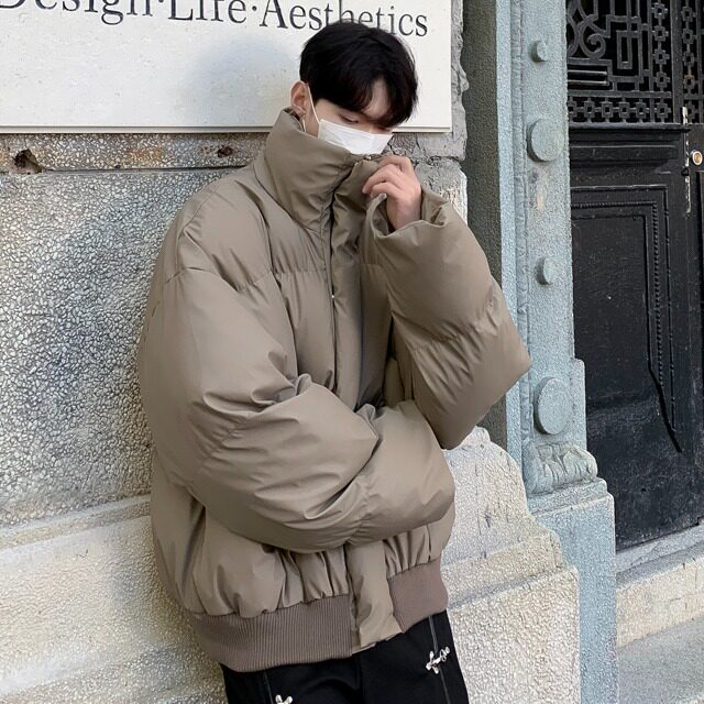 冬季加厚男款棉服保暖冬装宽松百搭棉衣面包服外套纯色棉袄Y134,男装棉衣,星座506