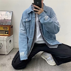 男生潮流日系宽松休闲牛仔外套潮夹克1299-P65，男装工装外套，星座910-5