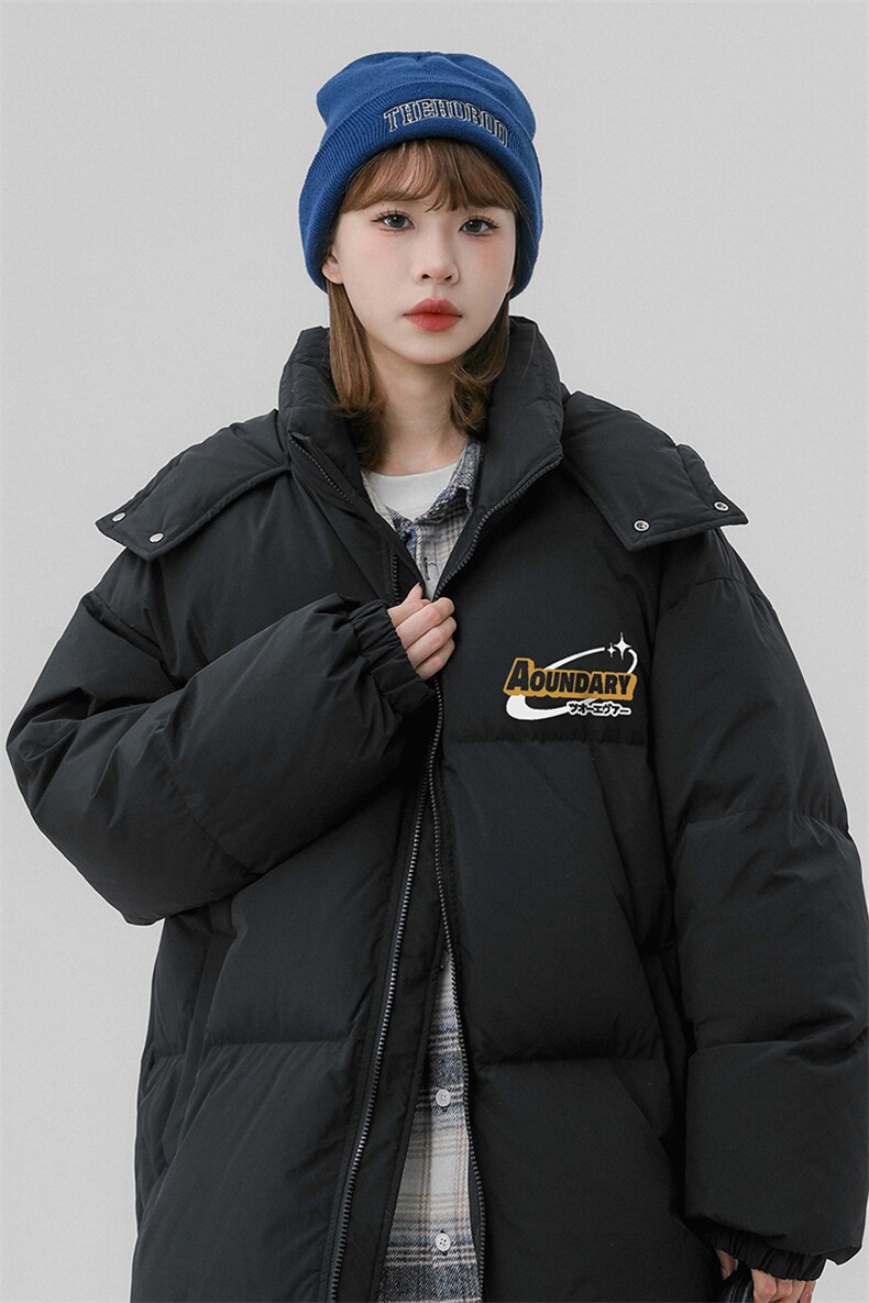 中性风23冬季百搭宽松字母印花加厚棉服外套TPMY226特批85控138,男装棉衣,A247A