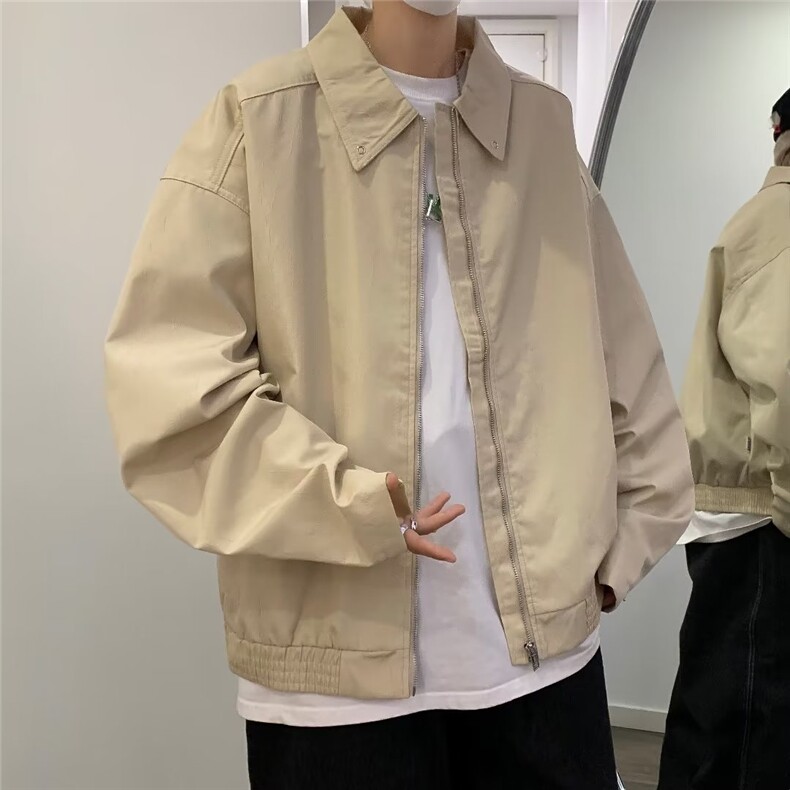美式复古高街夹克男2023年春秋季新款潮牌宽松棒球服外套图片