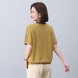 妈妈夏装运动服洋气中年夏季休闲大码中老年短袖t恤女图片