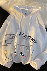 WY2129-P35加绒款-P40纯棉连帽卫衣男大码运动帽衫宽松薄外套男，男装卫衣，电商A040