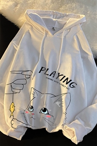 WY2129-P35 加绒款-P40 纯棉连帽卫衣男大码运动帽衫宽松薄外套男图片
