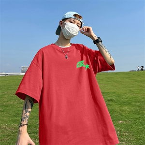 240G重磅美式印花纯棉大码宽松休闲短袖T恤 T333-P25控38图片