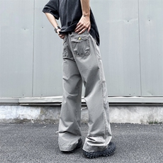美式复古工装裤潮牌高街vibe宽松直筒休闲阔腿裤男女K1588-P60，男装工装外套，星座1008