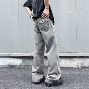 美式复古工装裤潮牌高街vibe宽松直筒休闲阔腿裤男女K1588-P60图片