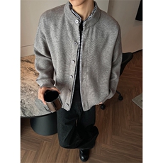 MY608-P70直播搞品质现货秋冬季假两件格子拼接针织开衫外套男，男装针织衫/毛衣，电商A058-1（原电商C417）