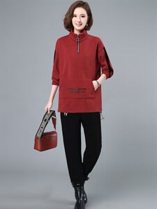 长期大货现货！早秋冬季新款休闲运动加绒卫衣裤两件套装女宽松图片