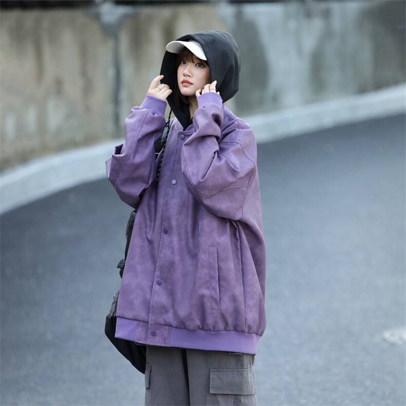 中性风痞帅假两件男装外套美式短款潮牌皮衣夹克DSA157B-J196-P98图片