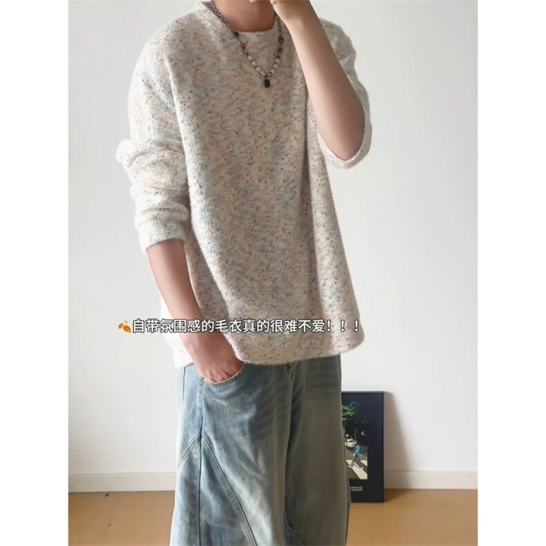 WY10156-特批40控78新款圆领简约套头宽松大码卫衣糯米衣服男,男装卫衣,电商A059