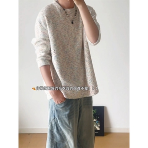 WY10156-特批40 控78 新款圆领简约套头宽松大码卫衣糯米衣服男图片
