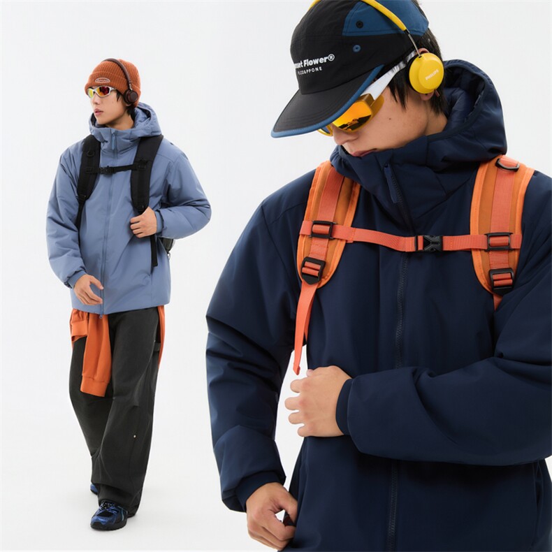 得物潮流高品质冬季连帽加绒加厚棉衣撞色棉服外套MY5568-P95图片