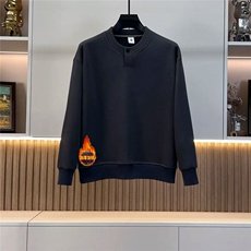 抖音现货高品质新款加绒加厚立领带扣套头卫衣W5507P55，男装卫衣，星座1602（原101B）