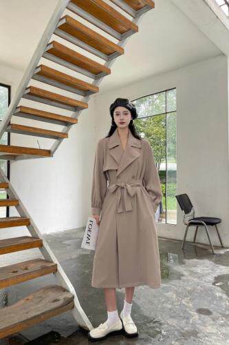 收腰风衣，女装风衣，谦度