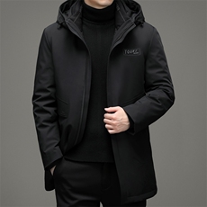 中年男纯色双面穿外套冬装可拆卸帽羽绒服爸爸装MYYL88128-P360，男装羽绒服，电商B212（原钱塘6029）